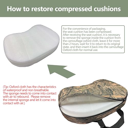 URMONA Portable Hunting Seat Cushion, 11.4 x 15.7 x 2.8in Thickening Lightweight Outdoor Cushion, Waterproof Sponge Dirty Proof Pad for Hunting, Camping, Stadium, Outdoor Sports, Fishing - Image 3