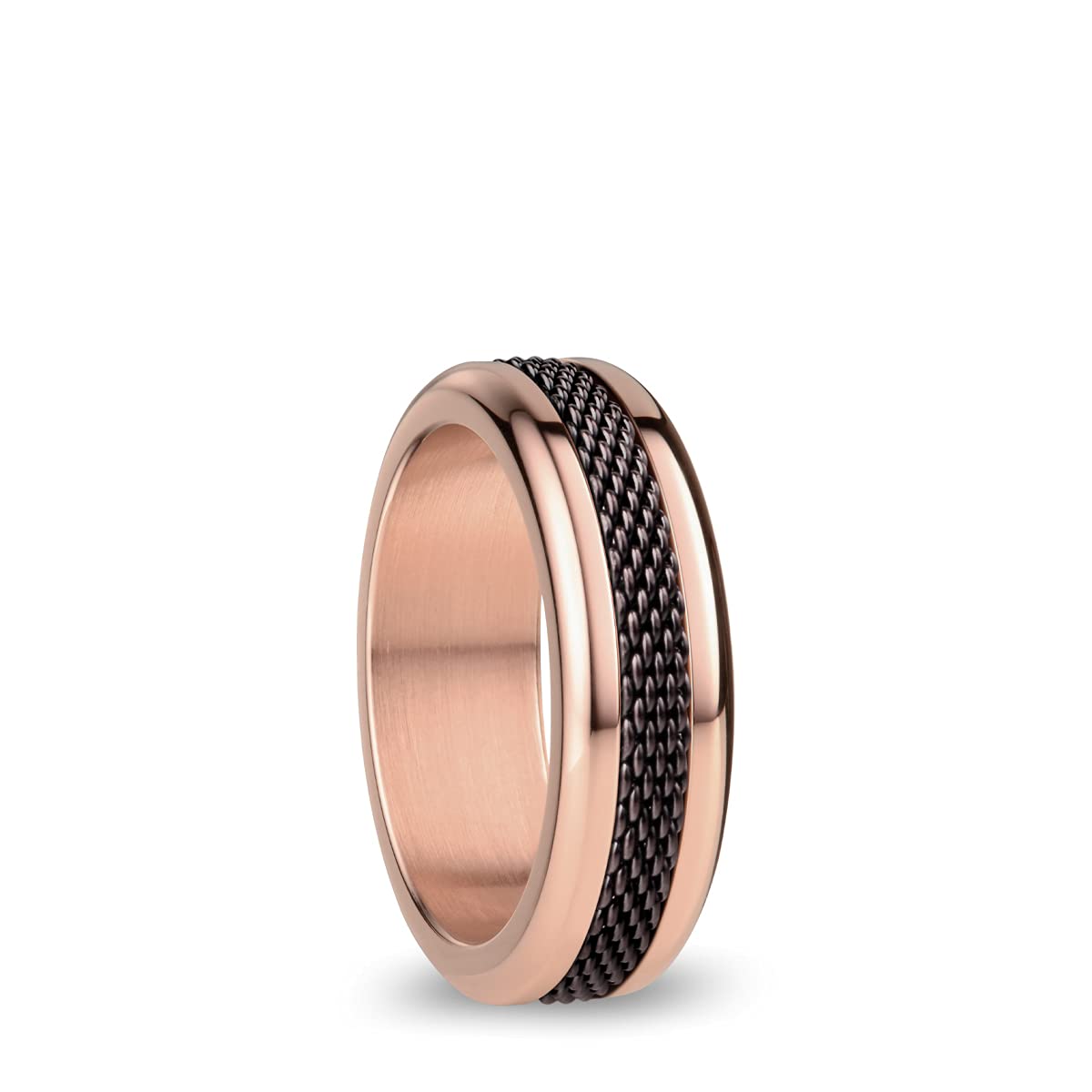 BERING Anillo para mujer en oro rosa brillante - Colección Arctic Symphony con acero inoxidable - Yenisei
