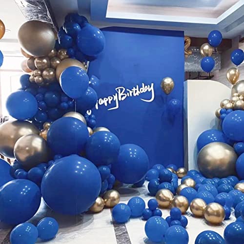 Image of 412pcs Royal Blue Balloons 18 12 10 5 Inch Blue Balloon Garland Arch Kit Different Sizes Matte Latex Balloons for Baby Shower Birthday Wedding Party Decorations
