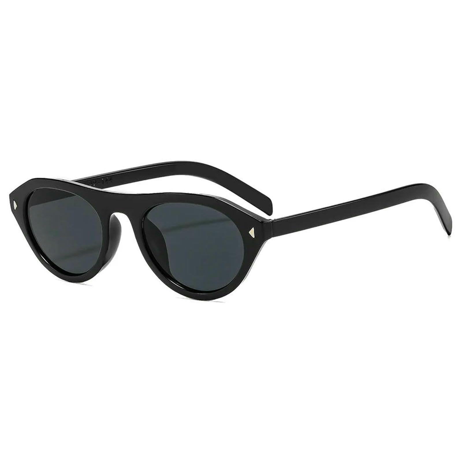 Fryloo Women's C1-Black Black Sunglasses Retro Uv400 Hot Girl Fashion Outdoor Driving Trendy Street Style Cross-Border Designer Eyewear