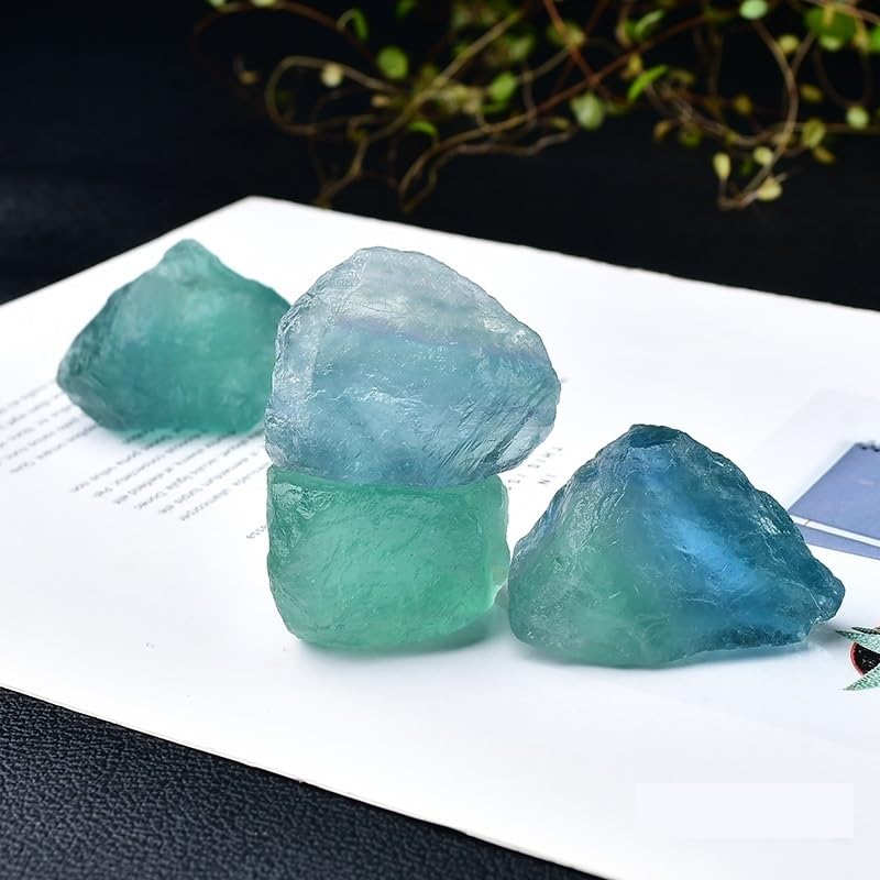 Kamienie i kryształy naturalny zielony fluoryt dyfuzor aromaterapeutyczny, mineralny zielony kryształ, dekoracja do kryształów akwarium (500 g, 2-3 cm)