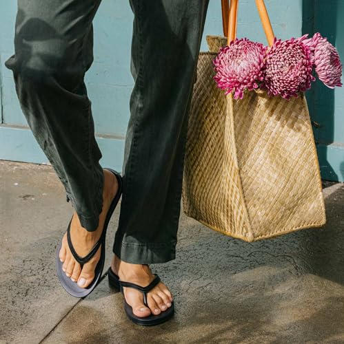 OLUKAI Lalahi Women's Leather Beach Sandals, Casual Everyday Flip Flop, Lightweight & Supportive Arch, Clean Design & Soft Comfort 6