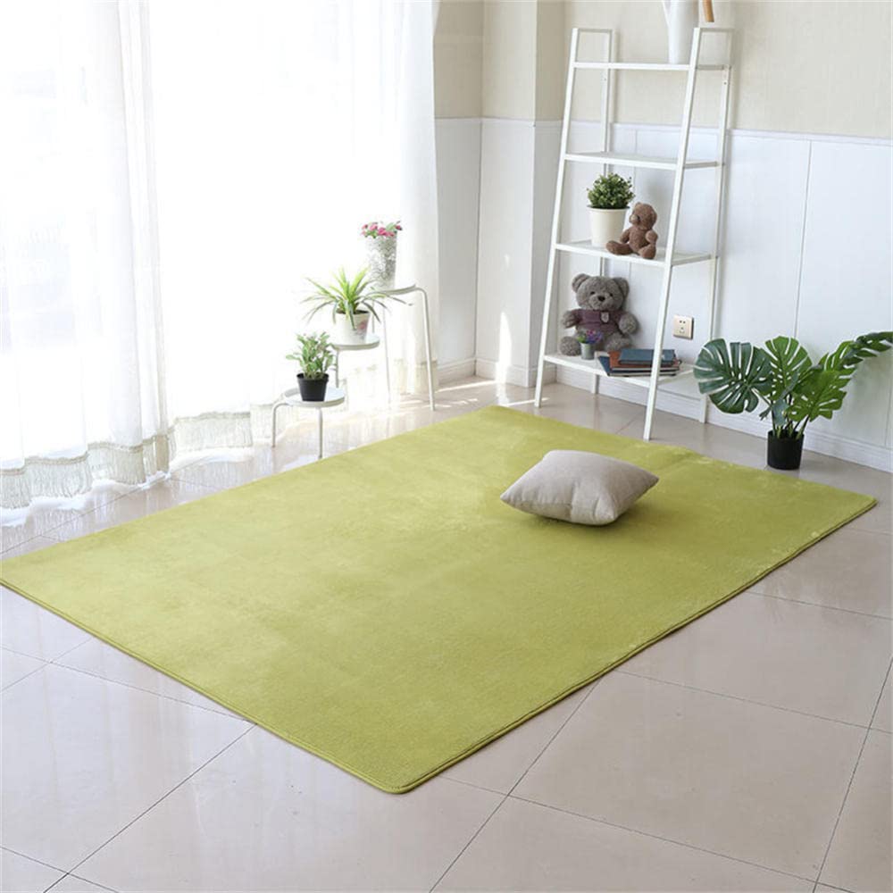 Tapis salon moderne LUNEZY vert 100x200 cm au toucher doux