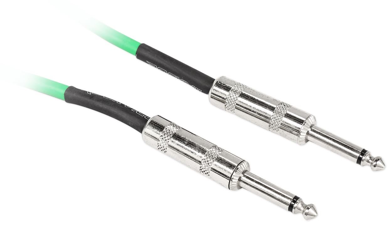 Rockville RCGT3G 3' 1/4'' TS to 1/4'' TS Instrument Cable-Green 100% Copper