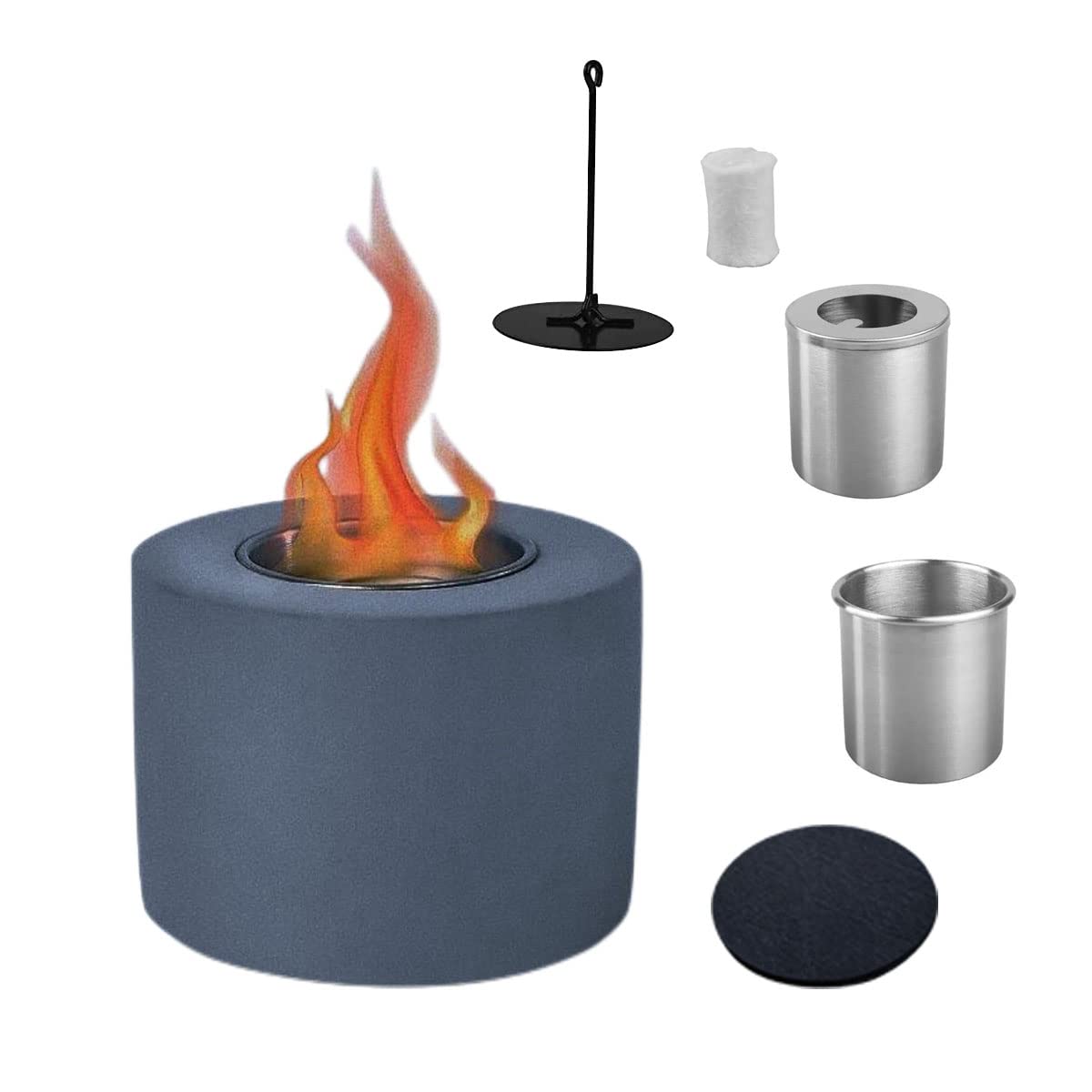 "Portable Tabletop Fire Pit- Long-Burning, Smokeless Indoor/Outdoor Fireplace. Perfect for Camping, Patio, Fondue & S'mores. Extinguisher. Enjoy the Ambience Anywhere You Go."