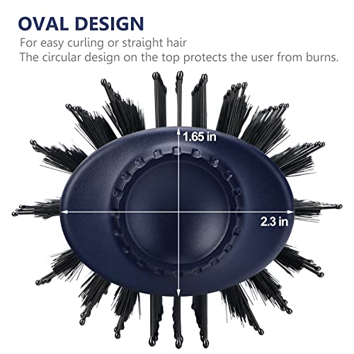 One Step Hair Dryer & Volumizing Brush, Aima Beauty Hair Styling Tool - Ceramic Straightener, Curler, Hot Air Styler & Ionic Salon Brush, Prussian Blue