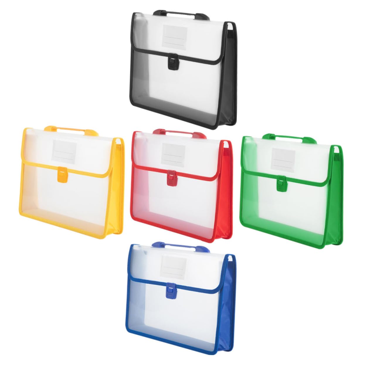 Busta Documenti A4 in Pp 5 Pezzi, Capienza Ampia, Portatile | Ufficio e Scuola, Design Verticale Pratico, Resistente per Contratti, Ricevute, Carte