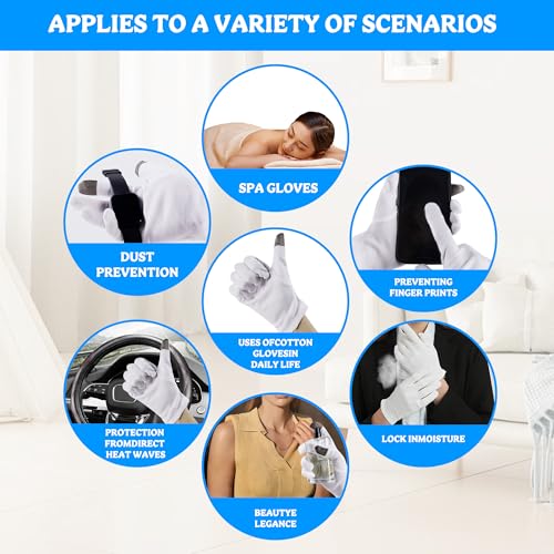 Zfyoung 3 Pairs Touch Screen Moisturizing Gloves,Cotton Moisturizing Gloves Overnight,Cotton Gloves For Dry Hands Sleeping,Eczema Gloves For Women,Repair Rough Cracked Dry Chapped Hands Skinch… thumb #5