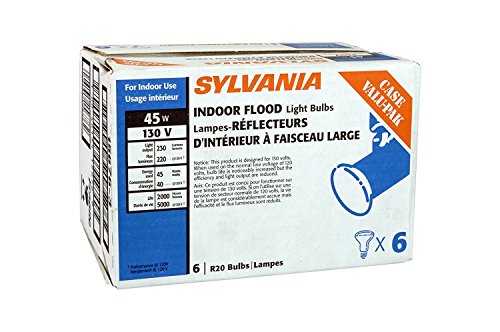 Sylvania 45 Watt R20 E26 Base Incandescent Flood Light Bulbs 6 Pack