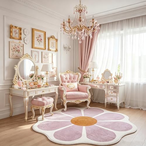 Tapete pink forma flor 63 pulgadas miniatura 3