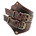 HZMAN Men's Alloy Genuine Leather Belt Leather Buckle Bracelet Cuff Adjustable