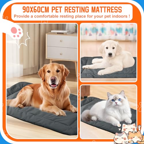 VGECEE Hundebett Mittelgroße Hunde Tragbares Hundebett Wasserdicht Hundematratze 90x60cm Faltbare Hundereisedecke Hundematte Hundekissen Mittelgroße Hunde Liegematte für Hundekiste, Sofa, Boden, Auto