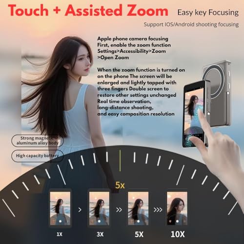 Image of TEKTONIC TSM-40 Magnetic Vlog Selfie Monitor with Stand - 1080P HD Wireless Phone Display Screen for iPhone & Android, Magnetic Mount Preview Monitor for Live Streaming, Vlogging & Content Creation