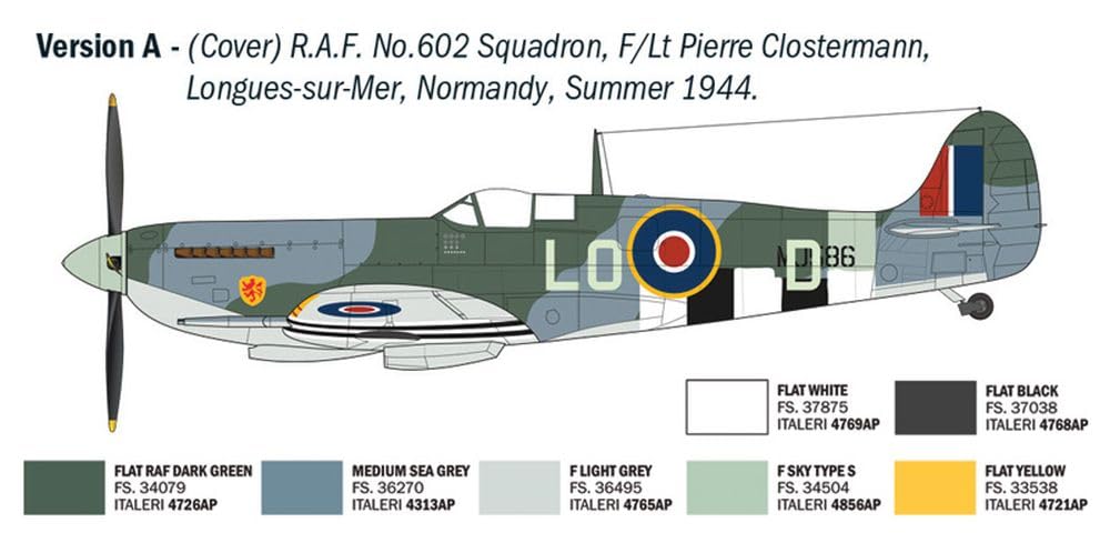 Italeri 2843 1/48 WW2 British Spitfire Mk. IX Ace Modello in plastica