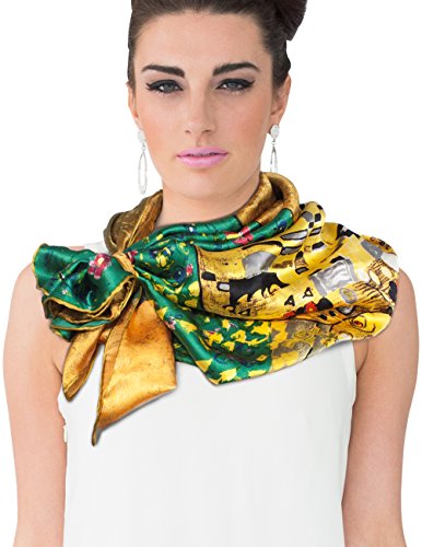Dahlia Women's 100% Luxury Silk Scarf - Gustav Klimt's Famous Painting3