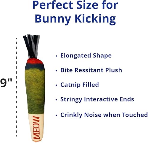 Miniatura 6 de TOYGENICS Juguete de hierba gatera para gatos, resistente a las mordeduras, con hierba gatera para gatos, juguete arrugado para gatos con extremos