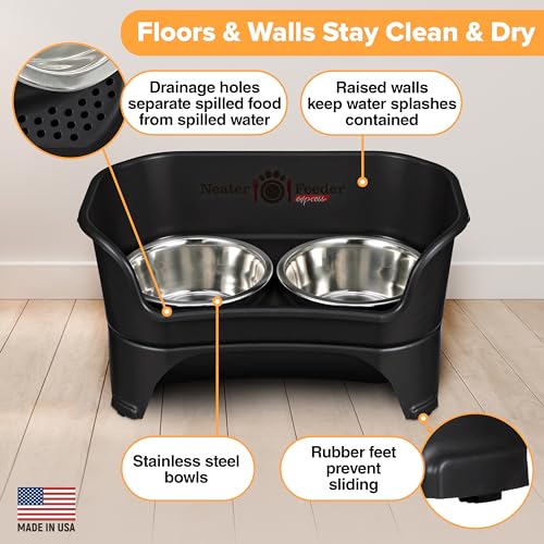 Neater Feeder Express Mess Proof Dog Bowls Elevated for Medium to Large Sized Breed, No Spill Raised Dog Food Bowl Stand, Stainless Steel Food and Water Bowl Set, Pet Dish Feeding Station, Black by Neater Feeder - Image 4