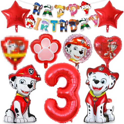 Hund Geburtstag Deko 3 jahre, 10pcs Dog Luftballon 3 Deko Kindergeburtstag...