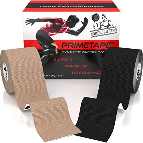 Kinesiology Tape (2-Pack) PrimeTape - Pro Sports & Athletic Taping for Knee, Shin