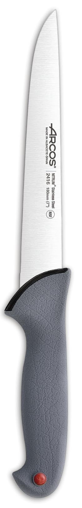 Arcos Cuchillo carnicero 7 pulgadas Acero Inoxidable Nitrum, Cuchillo cocina profesional para cortar carne, pescado y verduras, Mango ergonómico polioximetileno, Serie 2900, Color negro