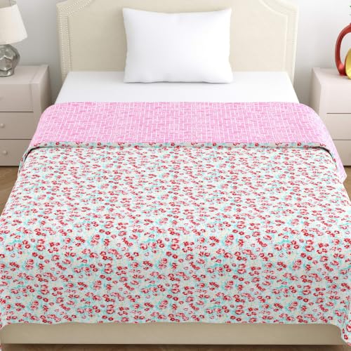 Image of Home Ecstasy 100% Cotton Mulmul Reversible Dohar for Single Bed 210 GSM (56 x 88 inches), Teal