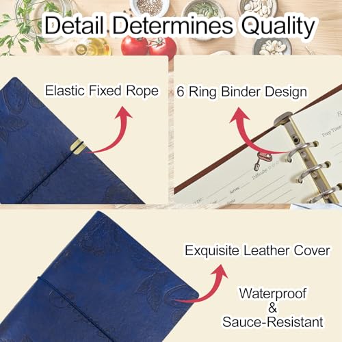 Image of GoShambar Blank Recipe Book to Write in Your Own Recipes, Leather Cookbook