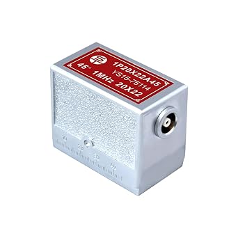 YUSHI Ultrasonic Flaw Detector Angle Beam Probes/Transducers 1 MHz Collection w/Dual Crystal/Elements for NDT Testing 1P20x22A45