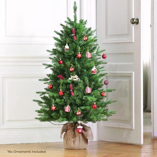 Oasiscraft Mini Christmas Tree, 4 Foot Christmas Tree Pre-Lit With Lights And Cloth Bag Base For Tabletop Desk,Battery Operated thumb #5