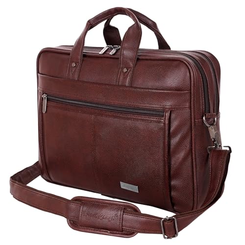 Hard Craft Messenger Office Laptop Bag for Men PU Leather Busines...