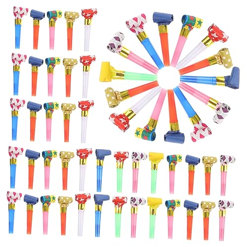 GARIOUANS 100 piezas Sopladores de Fiesta Bocinas Ruidosas Plásticas para Cumpleaños Eventos Familiares y Accesorios para Animar Celebraciones
