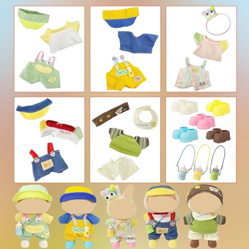 Ezcora Doll Clothes Compatible with Labubu Dolls, 5 Pack Clothes for 17cm Doll Include Pairs of Shoes, Perfect for Play & Display, Doll Outfits Accessories for Collectors (No Dolls) (Pastel Dopamine) by Ezcora - Image 7