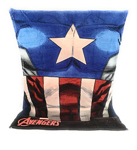 Avengers Couverture Polaire - Plaid en Polaire Coral très très Doux Enfant - 140x93 cm - Sublimation - 200 GR/m2 - Captain América Marvel