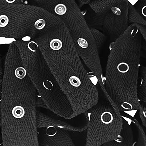 Mandala Crafts Metal Snap Tape For Sewing By Yard - Black Cotton Snap Button Trim Baby Snaps For Sewing - Fastener Button Strips Snap Tape For Baby Clothes 3 Yards Black Snap Tape #TOP7