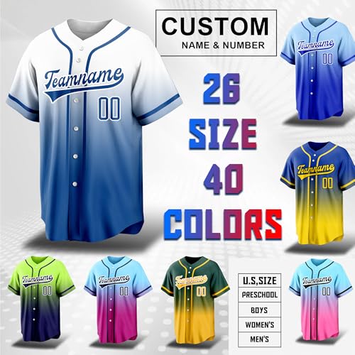 Camiseta personalizada de béisbol con nombre, número y logo cosidos para hombre y mujer miniatura 6