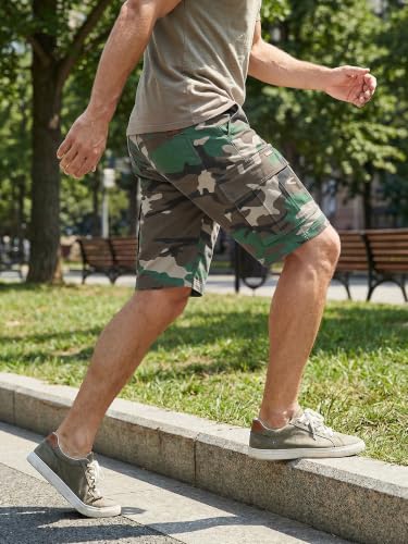 Image of JMIERR Mens Casual Cotton Twill Cargo Shorts Drawstring Classic Chino Stretch Short with 6 Pockets