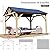 LUXOAK 10x12 ft Wood Gazebo with Hardtop Steel Roof, Outdoor Guest House for Gardens, Patios, and Porches, Black + Natural Wood