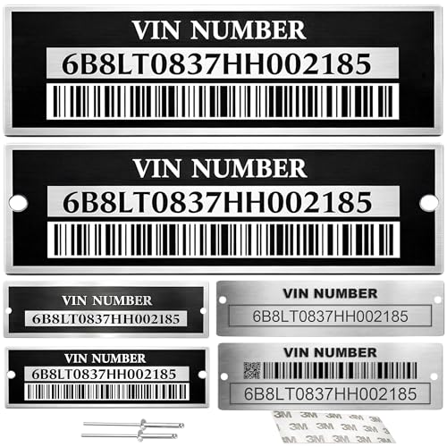 3-6 Days Delivery - Upgraded - Vin Plate,Custom Engraved Aluminum Vin Plate Replacement,Vin Plates for Trailers,Trailer Vin Plate Replacement,Vin Tag,Vin Number Plate!(P25) (VIN Tag with Codes)