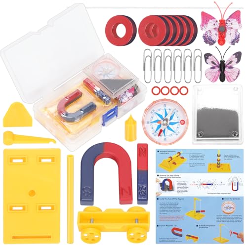 Rustark 30 Stück Magnet Experimentierset Bildung Wissenschaft Experiment Magnete Kit Set für Lernen Bildung Physik und Labor