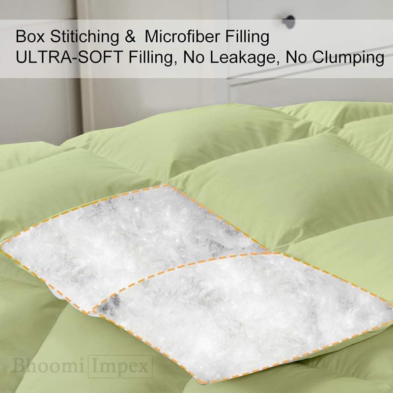 Image of Down Blanket, Extra Lightweight Summer Comforter for King Bed | 100 GSM Ac Comforter Super Soft Fluffy ComforterKing Bed Comforter | Dohar | Duvets |Soft Microfiber Fabric (100 GSM, Green)
