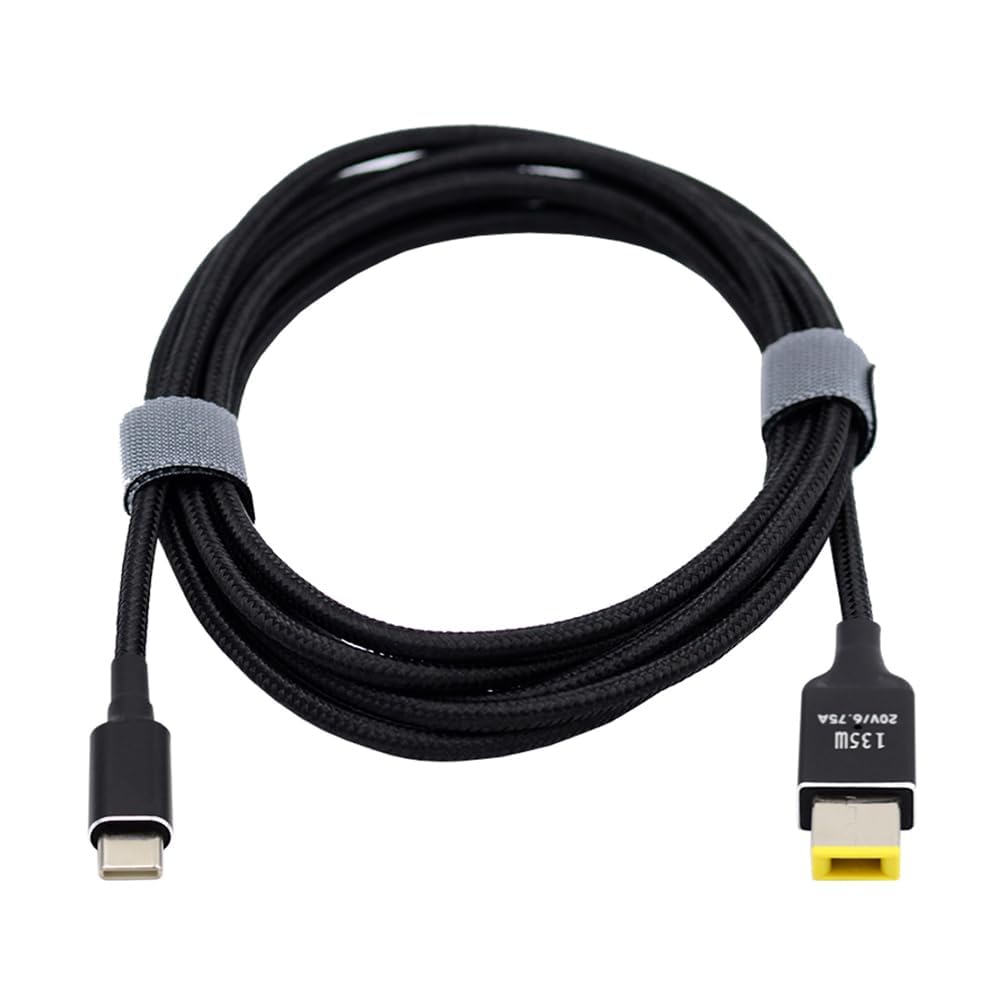 Type-C USB-C 135 W to DC Rectangle 11.0 x 4.5 mm Power PD Charging Cable for Thinkpad X1 Legion Y7000P Laptop DC20V 6.25A (200CM)-image-46