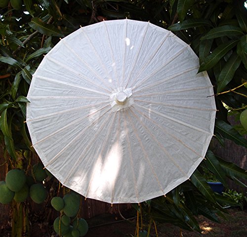 Quasimoon PaperLanternStore.com 38 Inch White Paper Parasol Umbrella