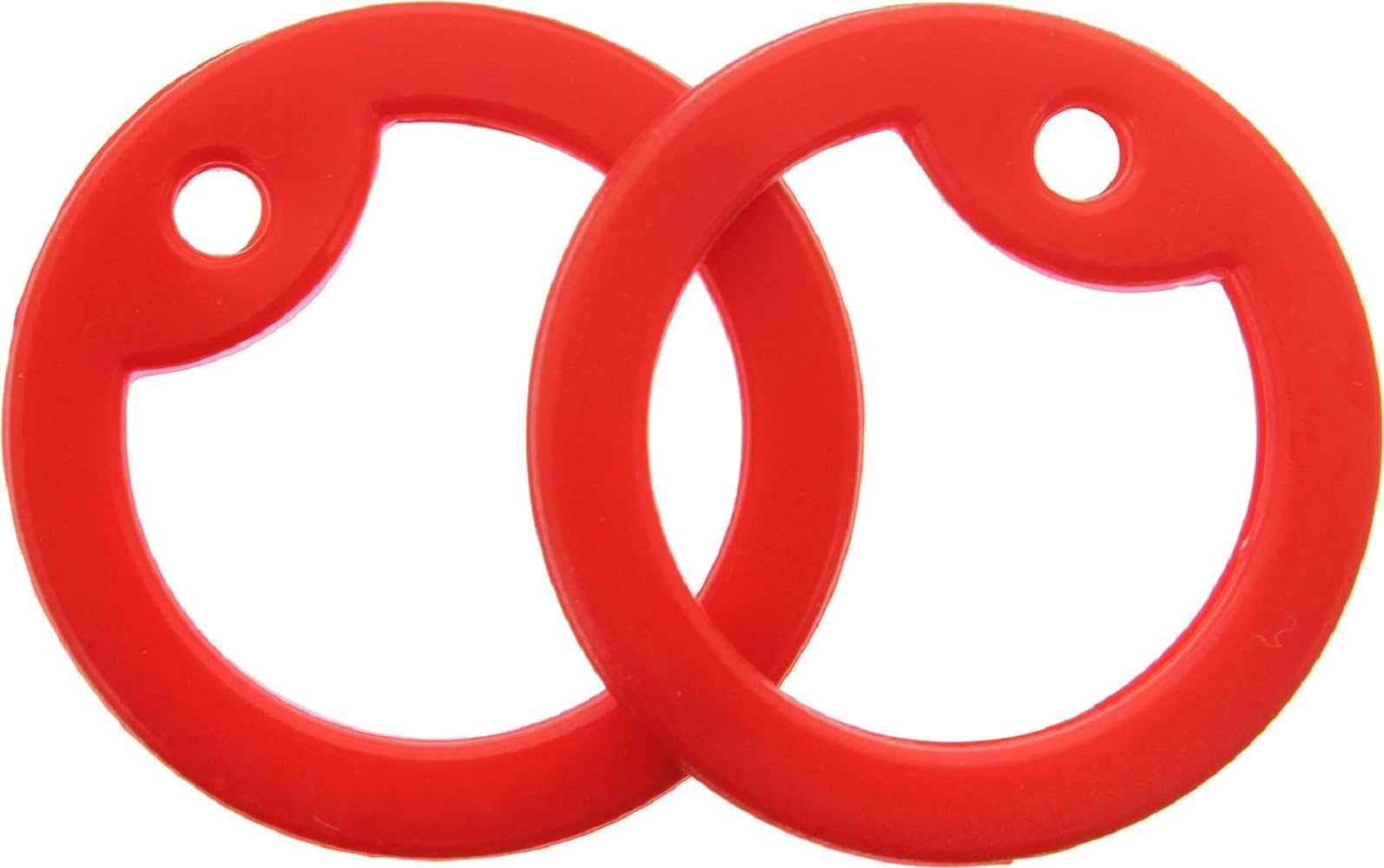 CMJ2 x RED British US Army Military Style Black Rubber Dog Tag Round Silencers (2 Silencers)