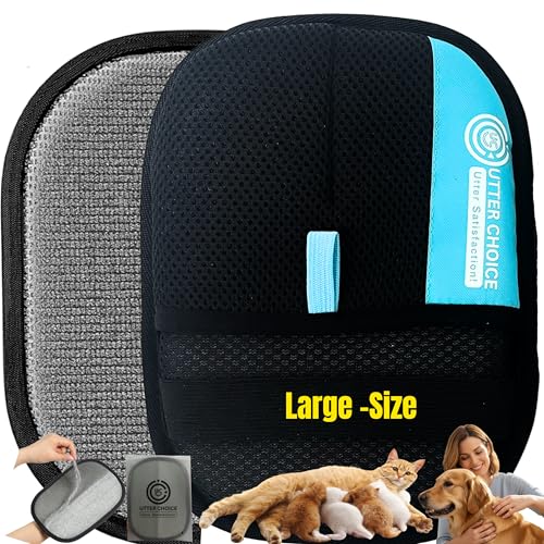 UTTER CHOICE The Magic Brush Pet Hair Remover Glove for Dogs & Cats Upgraded 2025 Reusable Pet Hair Remover Electrostatic Grooming Mitt | Magic Pet Hair Remover Glove for Clothing Couch
