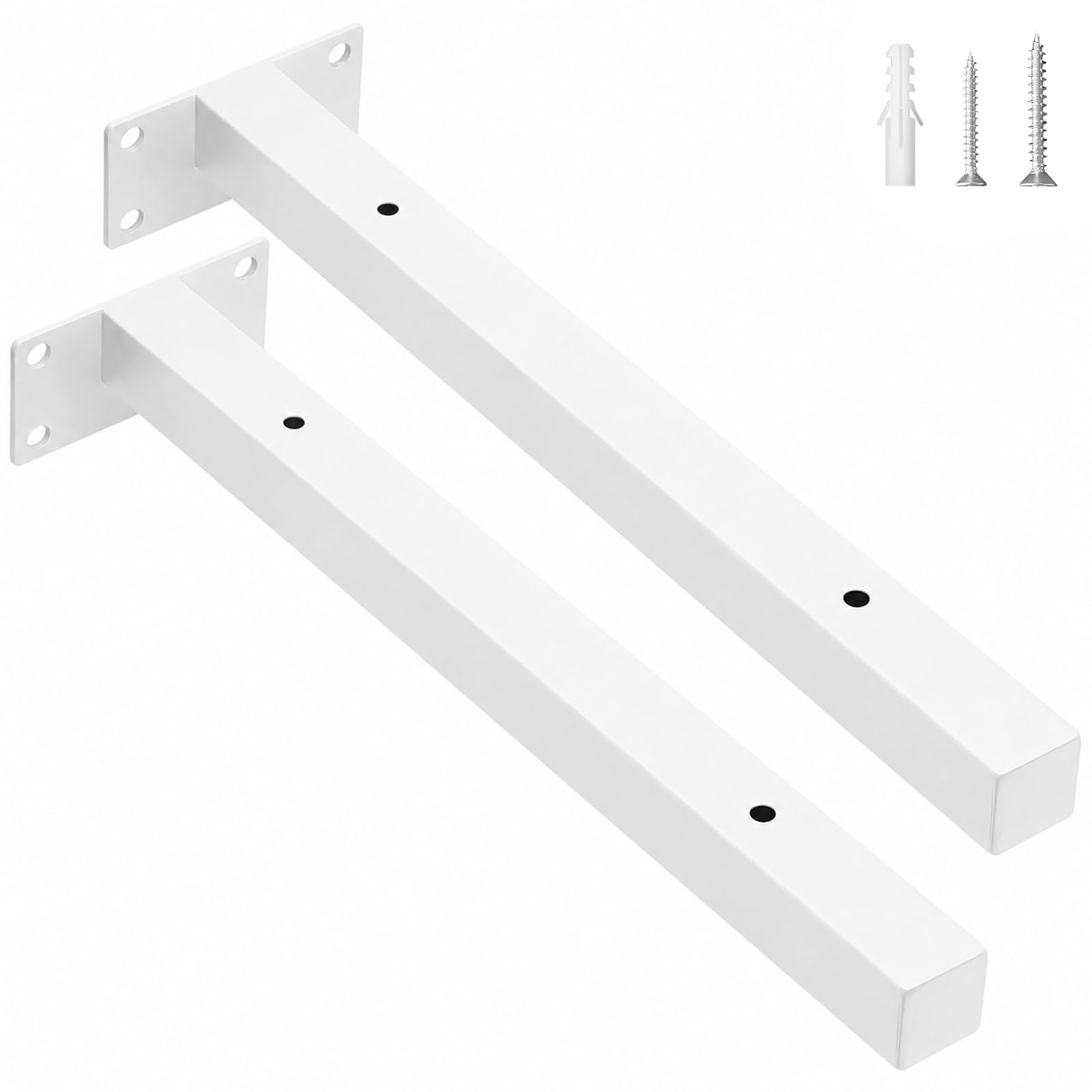 scicent 2 Pack Heavy Duty Shelf Brackets , 50KG Capacity, Hollow Design, Wall Brackets for Shelves (White 30cm) โ image 1