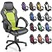 TRESKO® Sedia da ufficio Poltrona ufficio Versione Racing 14 diferente colores, braccioli imbottiti, inclinazione, sollevare SGS testato (Verde chiaro)