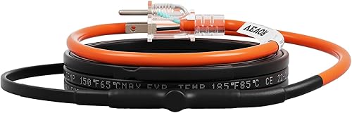 Miniatura 29 de VEVOR Cable de calefacción de tubería autorregulable, cinta térmica de 3 pies y 5 W/pies para protección contra congelación de tuberías, cable