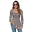 Floral Print Long Sleeve Tops-a Floral Print Long Sleeve Tops-a