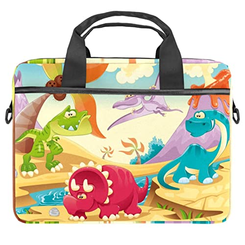 Bolso bandolera de hombro con dinosaurio para portátil y tablet multicolor