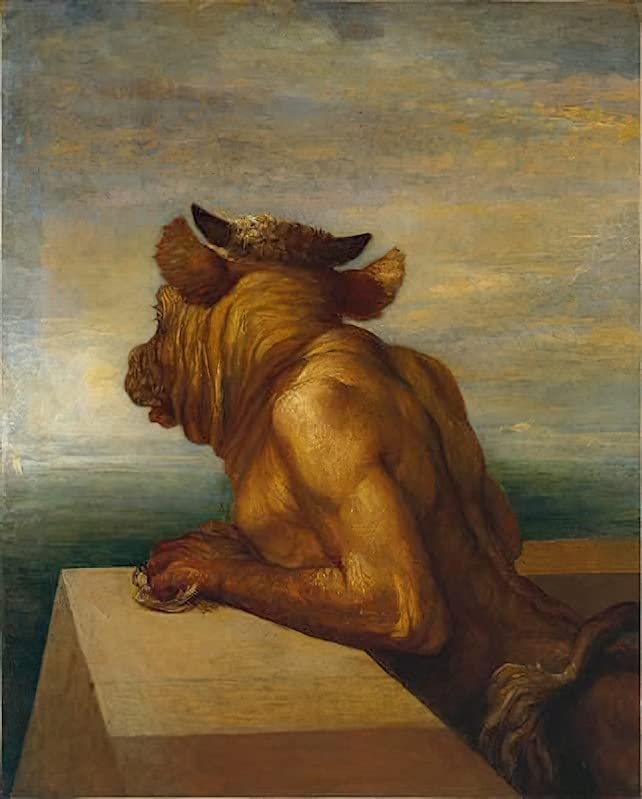 Tableau le Minotaure George Frederic Watts peinture sur toile émotionnelle