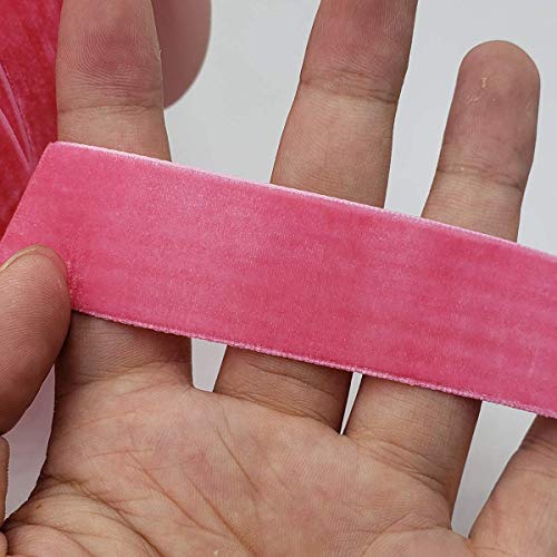 Image of 10 Yards Velvet Ribbon Spool (Dark Pink, 1 inch)